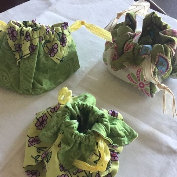 NWOT Handmade Set of 3 Drawstring Pouches - Picture 6 of 6